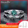 Cellacity classic silver 925  Ring for charm Women with round emerald gemstones  Silver 925 Jewelry women party gift 2pcs/lot