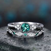 Cellacity classic silver 925  Ring for charm Women with round emerald gemstones  Silver 925 Jewelry women party gift 2pcs/lot